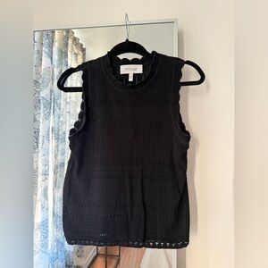 Derek Lam Black Sleeveless Knit Top